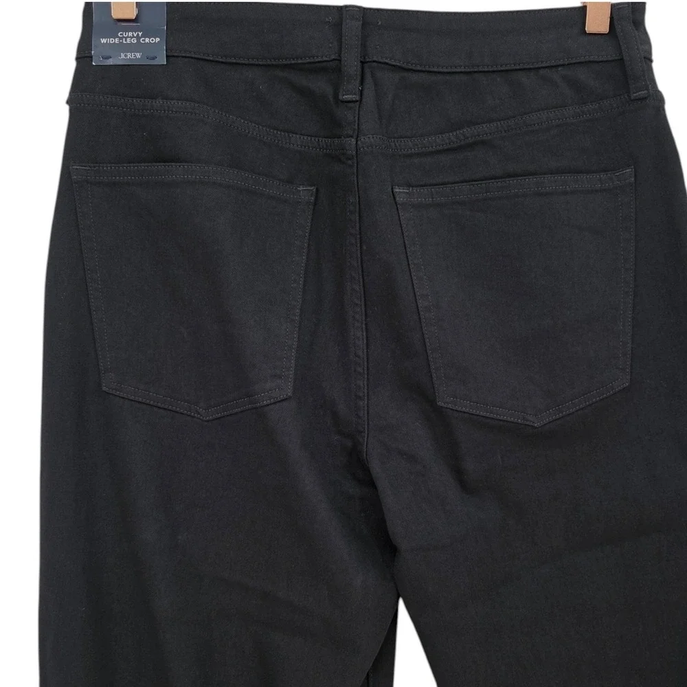 J. Crew Womens 30 Black Curvy Wide Leg Crop‎ Jeans NWT
